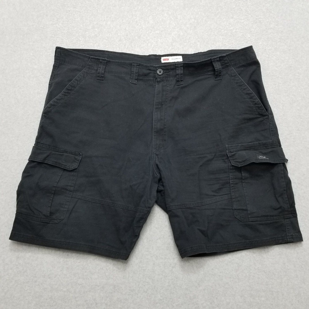 Wrangler Cargo Shorts Mens 46 Black Casual Pockets